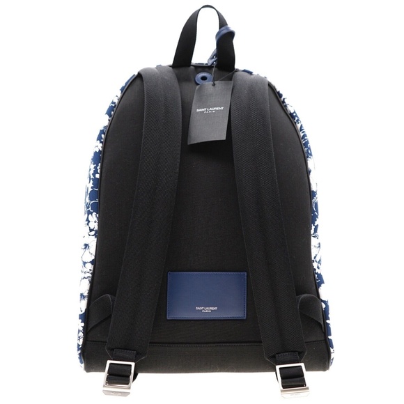 Saint Laurent YSL City Backpack Hibiscus Flowers Canvas New - Picture 3 of 6